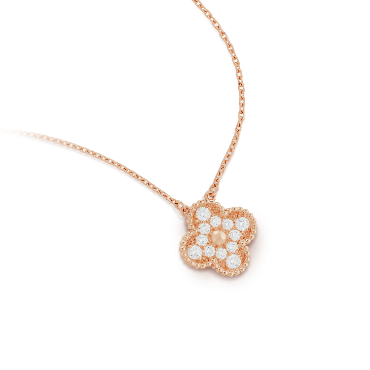 [Elite]CLOVER 15MM DIAMOND SINGLE FLOWER NECKLACE