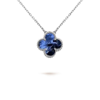 [Elite]CLOVER 15MM PIETERSITE NECKLACE SILVER