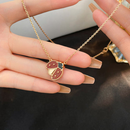 [Elite]LUCKY  CARNELIANS LADYBUG NECKLACE