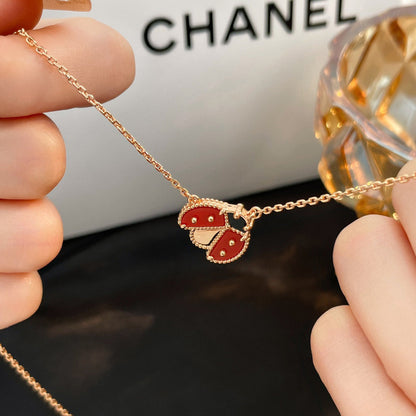 [Elite]LUCKY  CARNELIANS LADYBUG NECKLACE