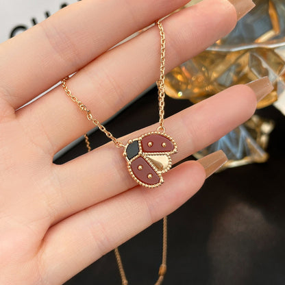 [Elite]LUCKY  CARNELIANS LADYBUG NECKLACE