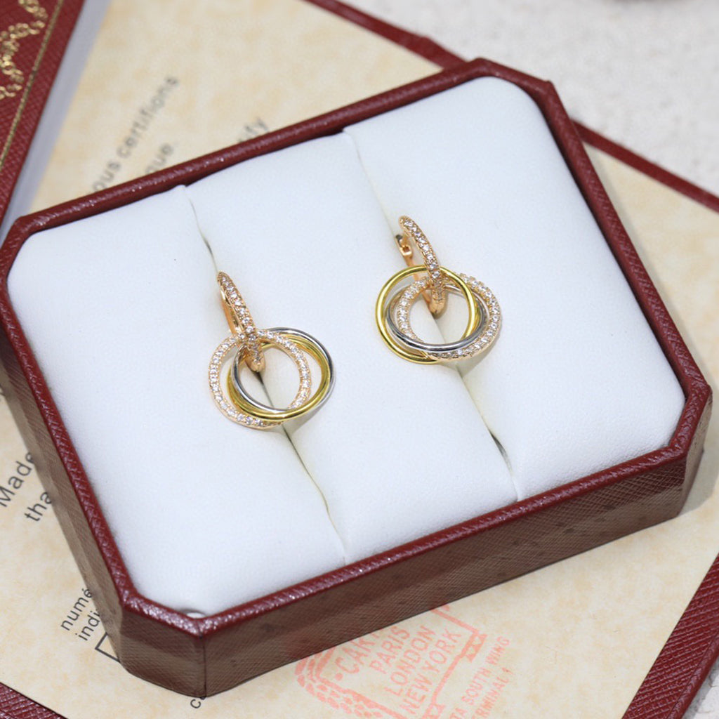 [Elite]TRINITY HALF DIAMOND  EARRINGS