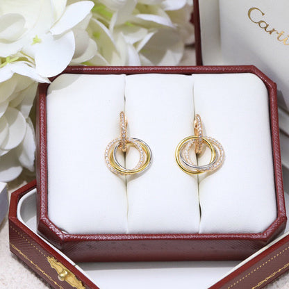 [Elite]TRINITY HALF DIAMOND  EARRINGS