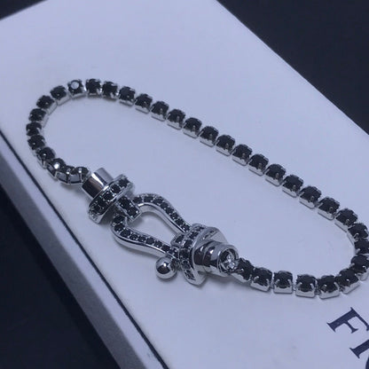 [Elite]FORCE  LARGE HORSESHOE FULL DIAMOND TENNIS BRACELET
