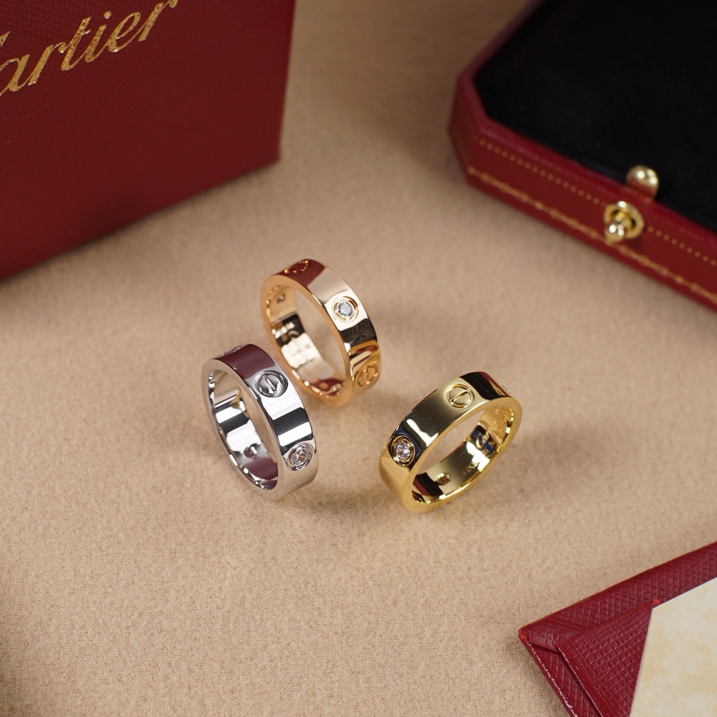 [Elite]LOVE 5.5MM 3 DIAMOND RING