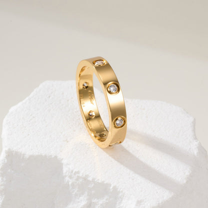 [Elite]LOVE 4MM 8 DIAMOND RING