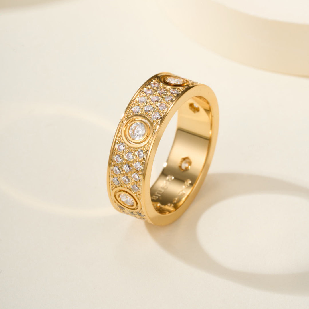[Elite]LOVE 5.5MM FULL-PAVE 6-DIAMOND RING