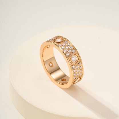 [Elite]LOVE 5.5MM FULL-PAVE 6-DIAMOND RING
