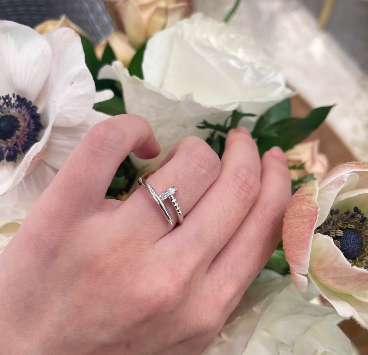 [Elite]JUSTE 1.8MM HALF DIAMOND RING