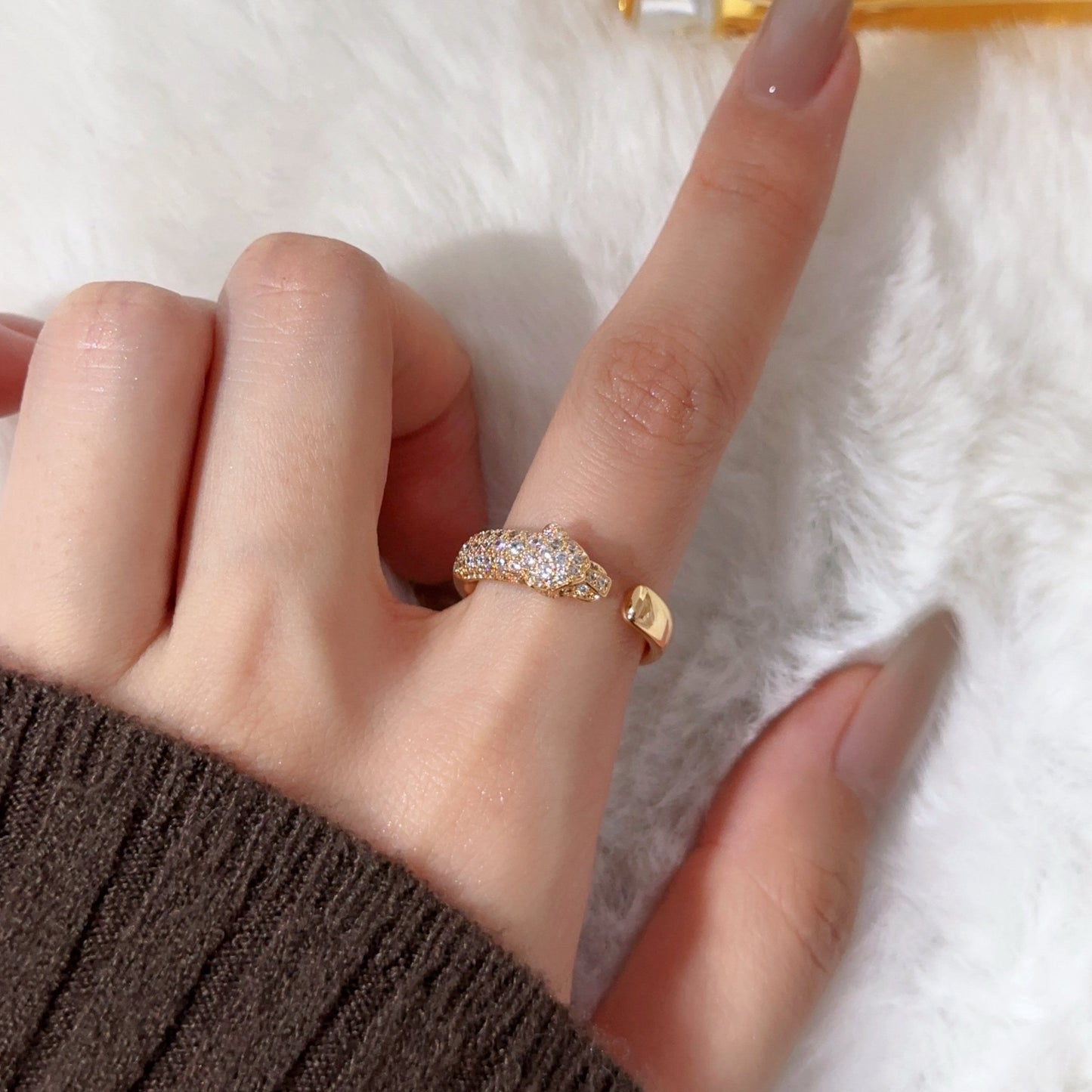 [Elite]PANTHERE HALF DIAMOND SMALL RING