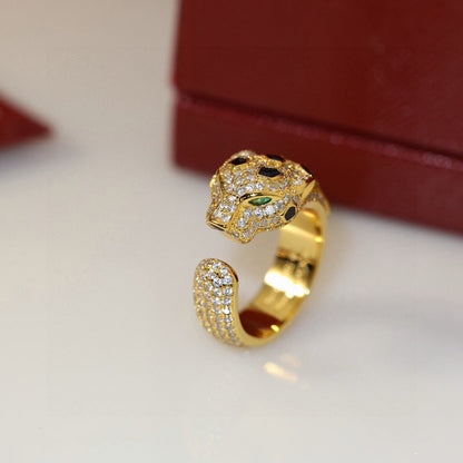 [Elite]PANTHERE SPOTTED FULL DIAMOND MEDIUM RING