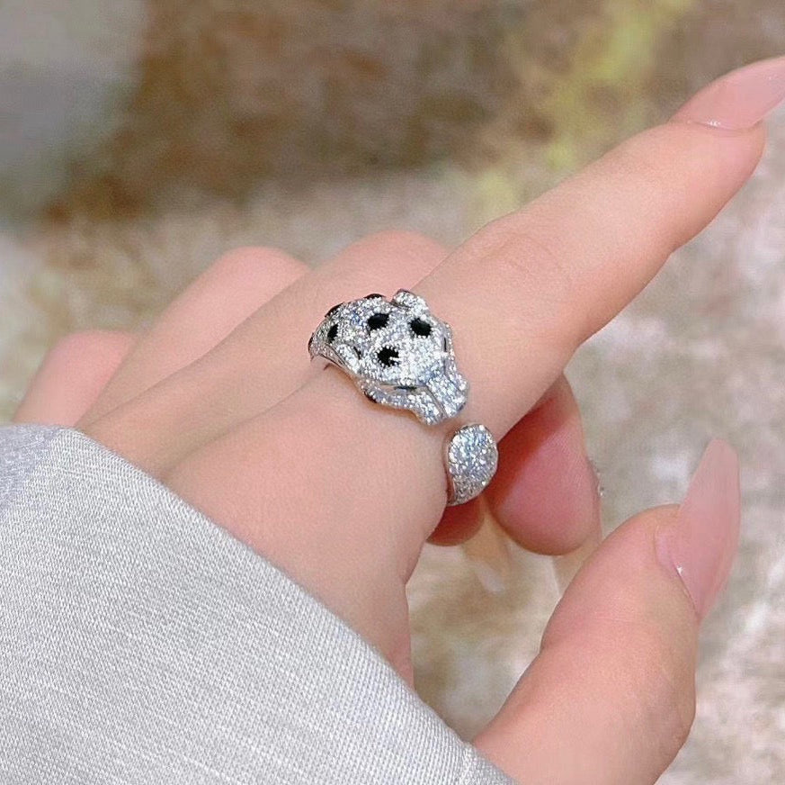 [Elite]PANTHERE SPOTTED FULL DIAMOND MEDIUM RING