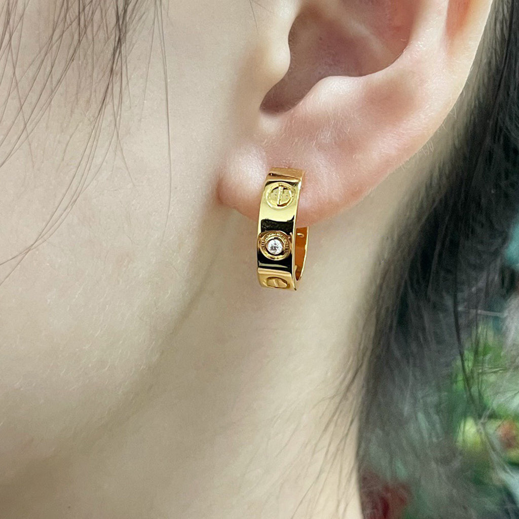 [Elite]LOVE EARRINGS 5.7MM 2 DIAMONDS