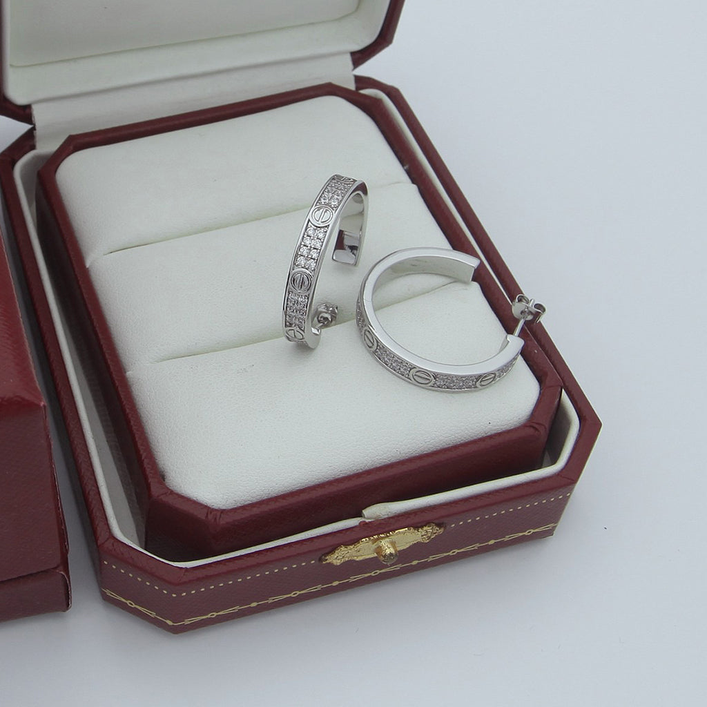 [Elite]LOVE EARRINGS 3.6MM DIAMOND PAVED