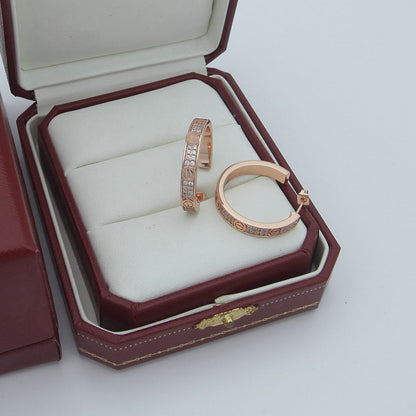 [Elite]LOVE EARRINGS 3.6MM DIAMOND PAVED