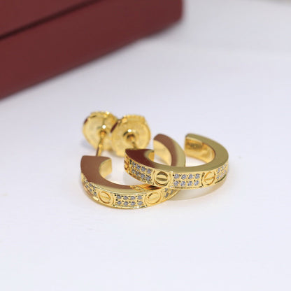 [Elite]LOVE 5.5MM DIAMOND PAVED EARRINGS