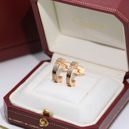 [Elite]LOVE 5.5MM DIAMOND PAVED EARRINGS