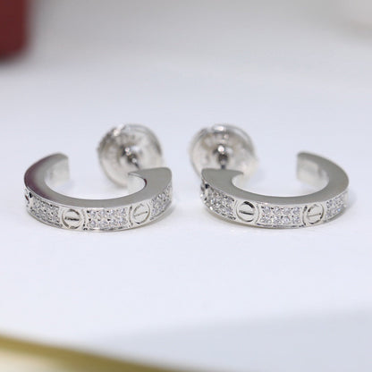 [Elite]LOVE 5.5MM DIAMOND PAVED EARRINGS