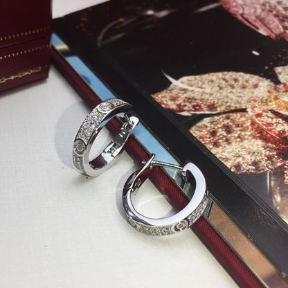 [Elite]LOVE 5.5MM DIAMOND PAVED EARRINGS
