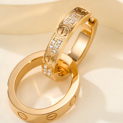 [Elite]LOVE 3.3MM DANGLE HALF DIAMOND EARRINGS