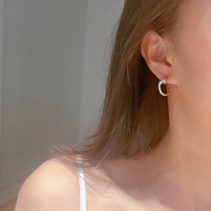 [Elite]JUSTE FULL DIAMOND DOUBLE EARRINGS