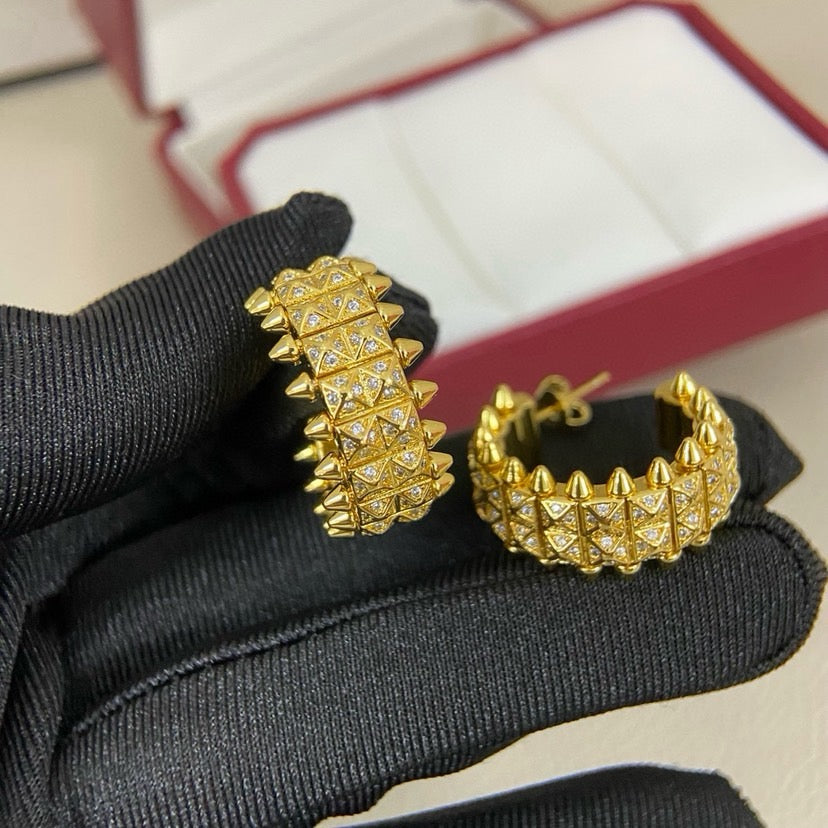 [Elite]CLASH 9.2MM FULL DIAMOND DOUBLE ROW EARRINGS