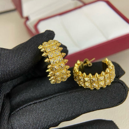 [Elite]CLASH 9.2MM FULL DIAMOND DOUBLE ROW EARRINGS