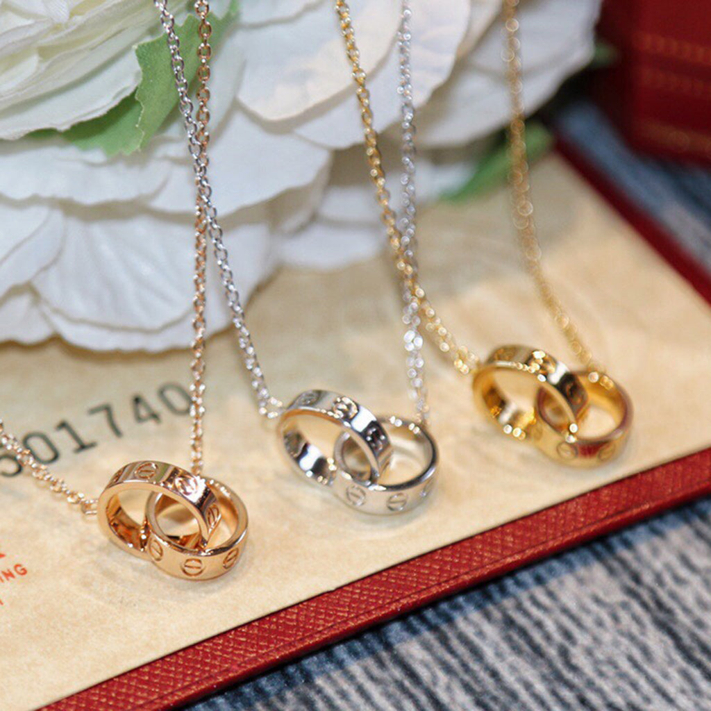 [Elite]LOVE DOUBLE RING NECKLACE