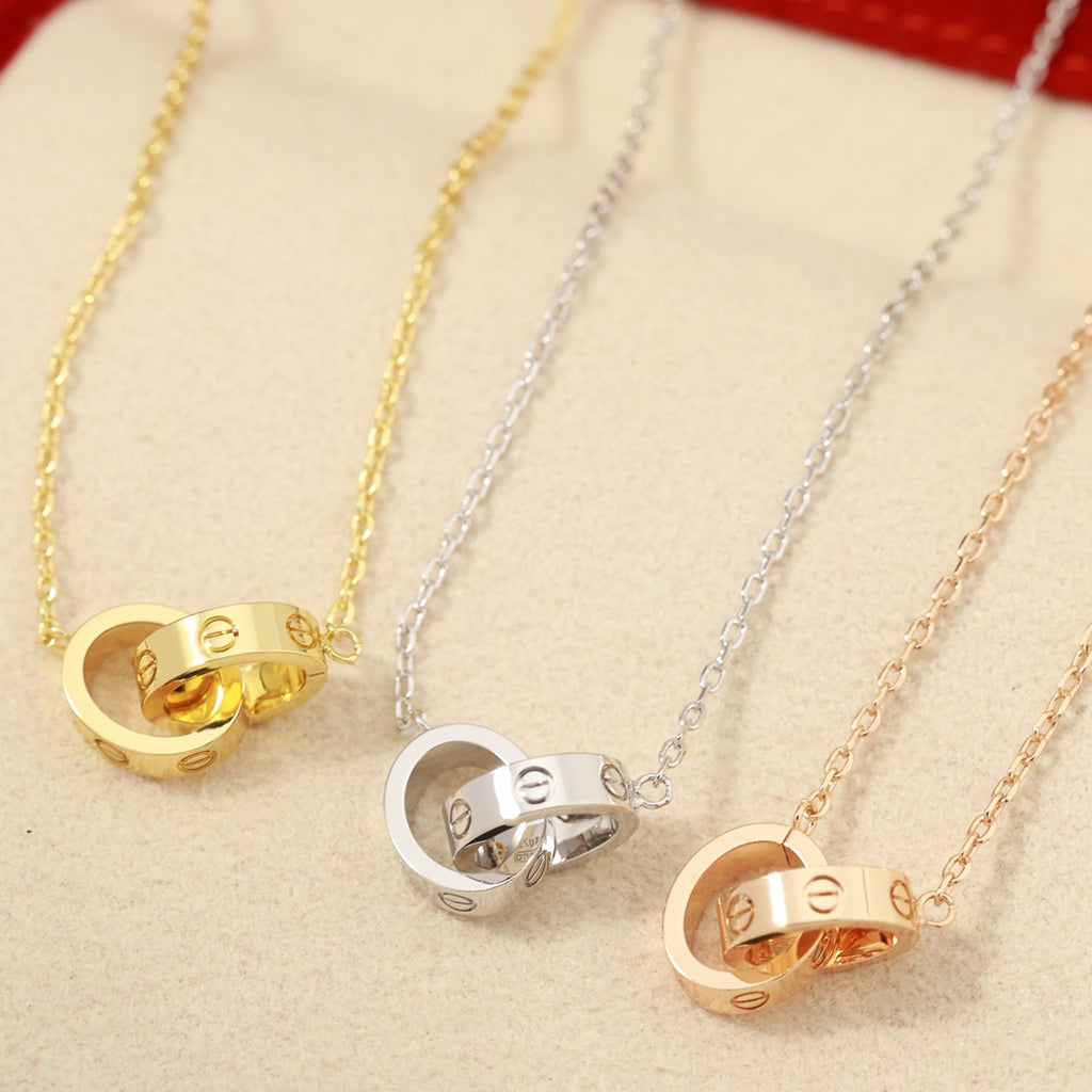 [Elite]LOVE DOUBLE RING NECKLACE