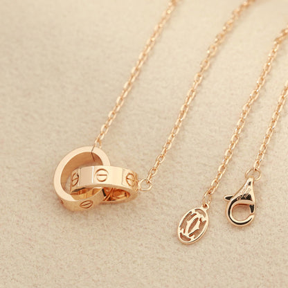 [Elite]LOVE DOUBLE RING NECKLACE