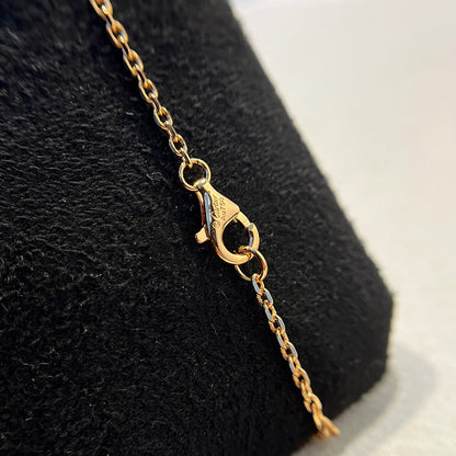 [Elite]LOVE DOUBLE RING HALF DIAMOND NECKLACE