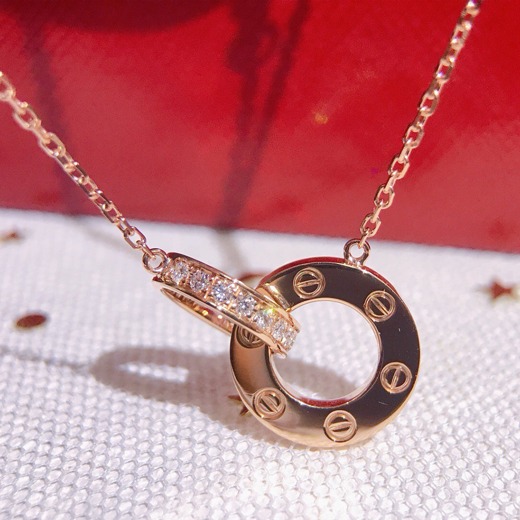 [Elite]LOVE  FULL DIAMOND PENDANT NECKLACE