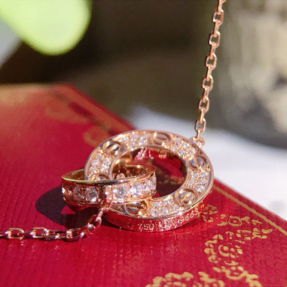 [Elite]LOVE  FULL DIAMOND PENDANT NECKLACE