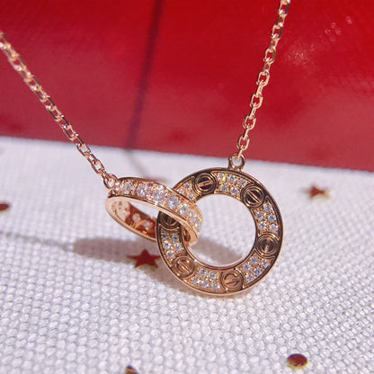 [Elite]LOVE  FULL DIAMOND PENDANT NECKLACE