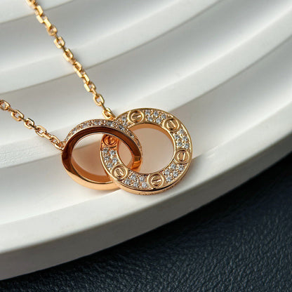 [Elite]LOVE  FULL DIAMOND PENDANT NECKLACE