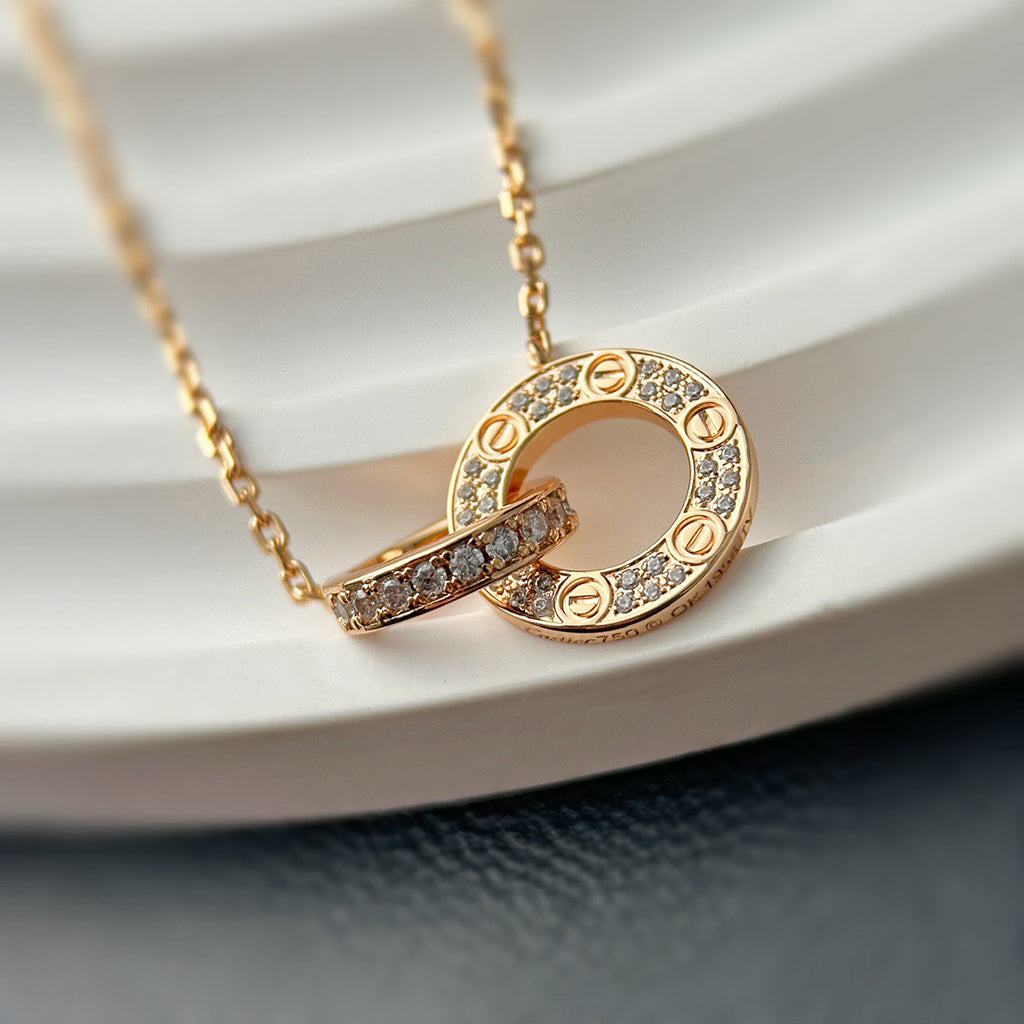 [Elite]LOVE  FULL DIAMOND PENDANT NECKLACE