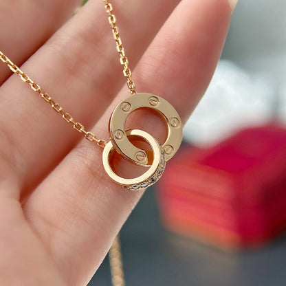 [Elite]LOVE  FULL DIAMOND PENDANT NECKLACE