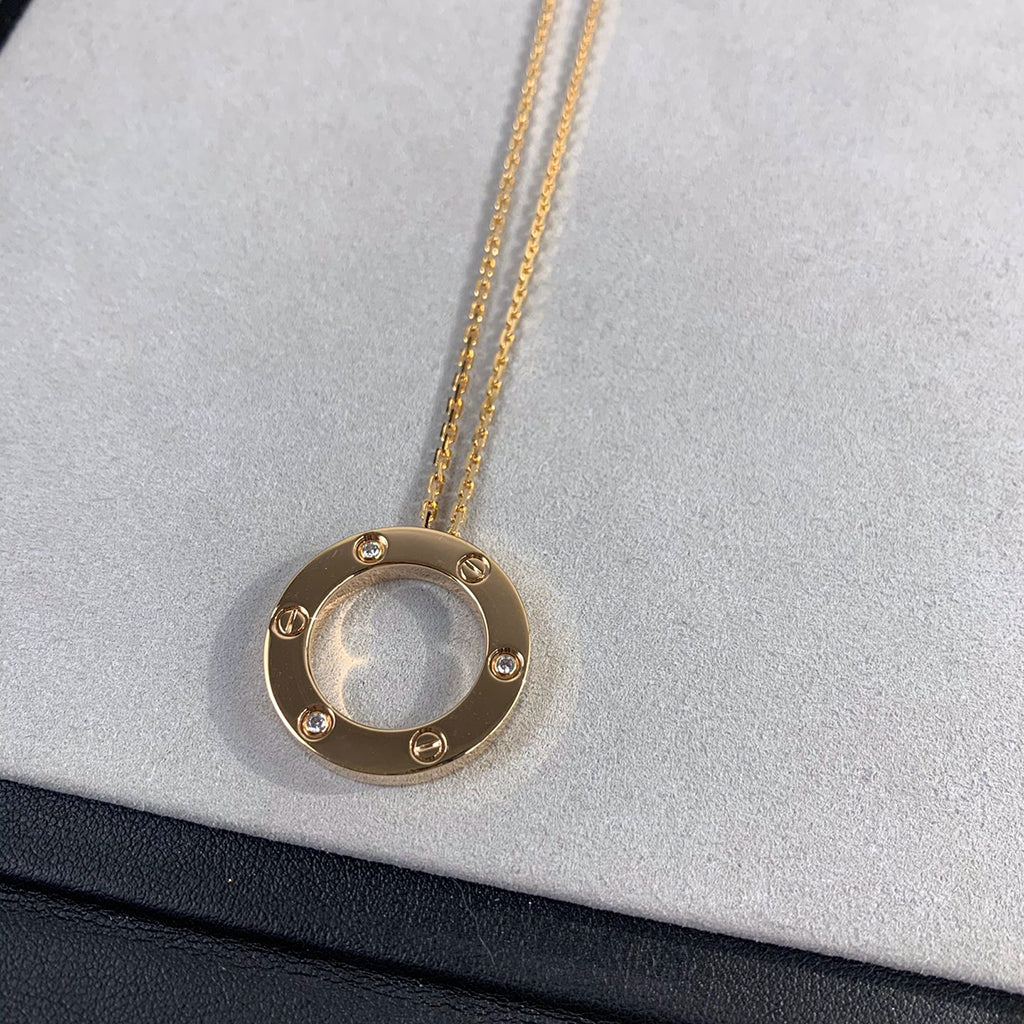 [Elite]LOVE NECKLACE 16MM 3 DIAMONDS
