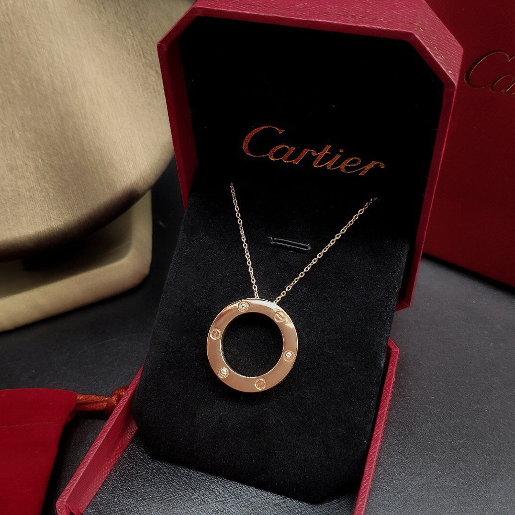 [Elite]LOVE NECKLACE 16MM 3 DIAMONDS