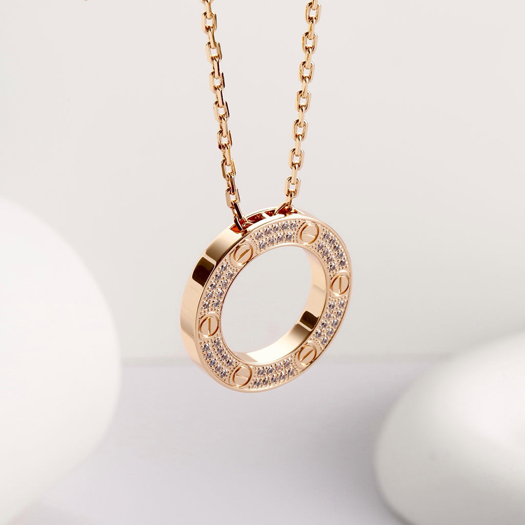 [Elite]LOVE NECKLACE 16MM  FULL DIAMOND