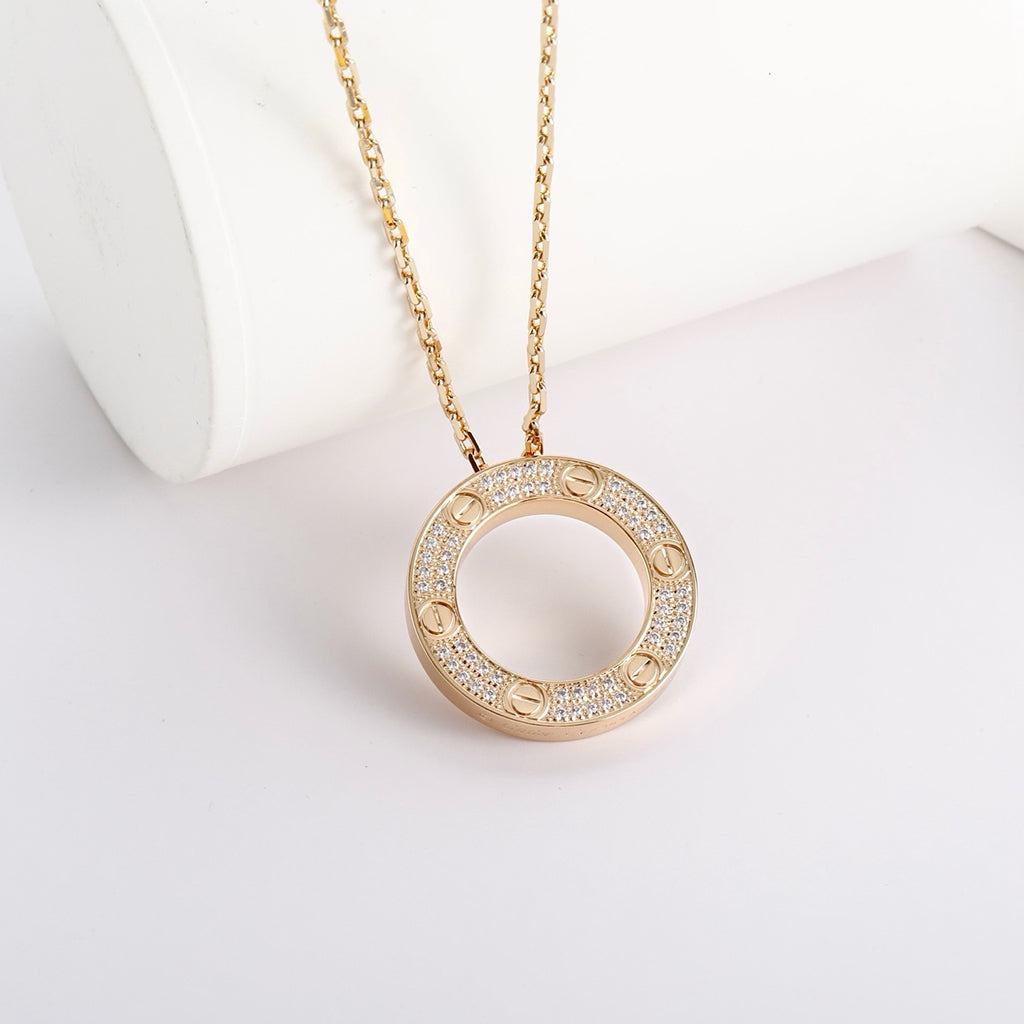 [Elite]LOVE NECKLACE 16MM  FULL DIAMOND
