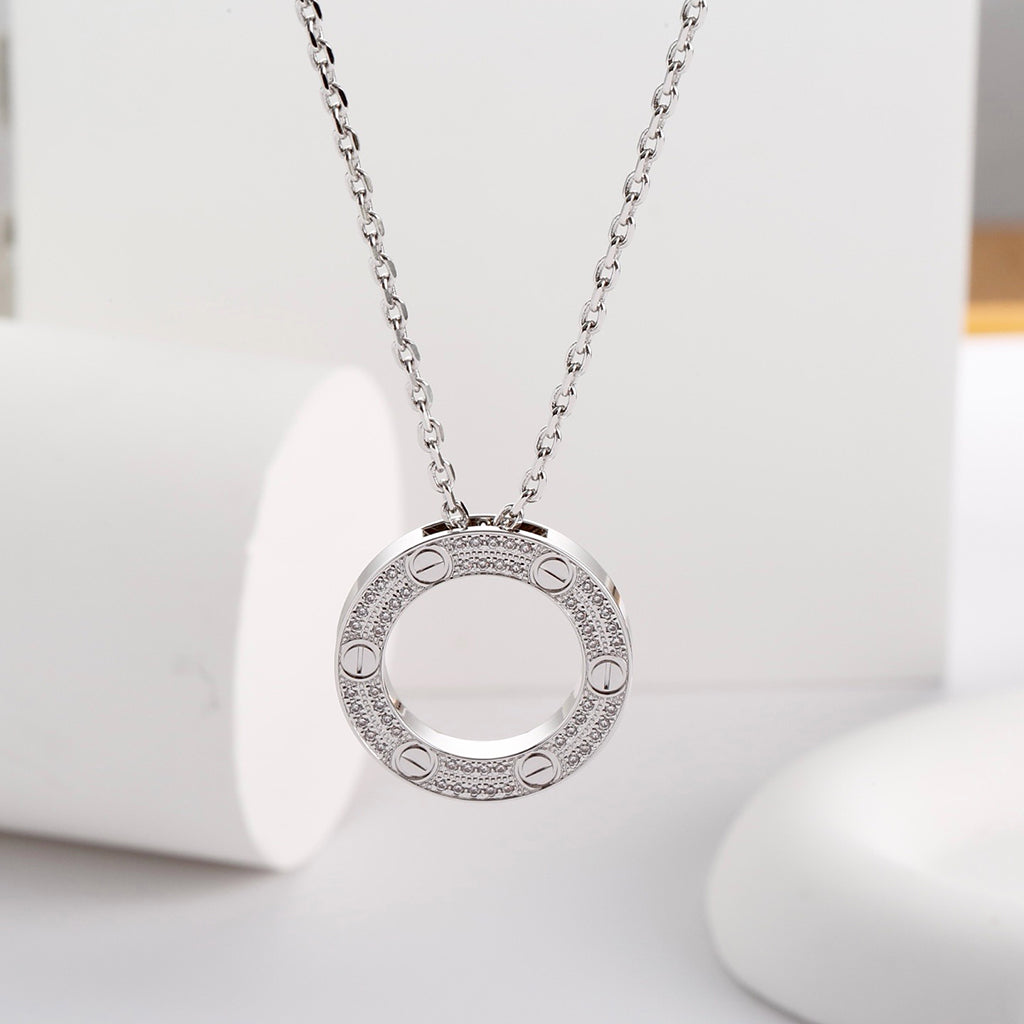 [Elite]LOVE NECKLACE 16MM  FULL DIAMOND