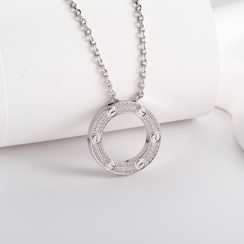 [Elite]LOVE NECKLACE 16MM  FULL DIAMOND