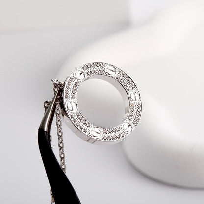 [Elite]LOVE NECKLACE 16MM  FULL DIAMOND