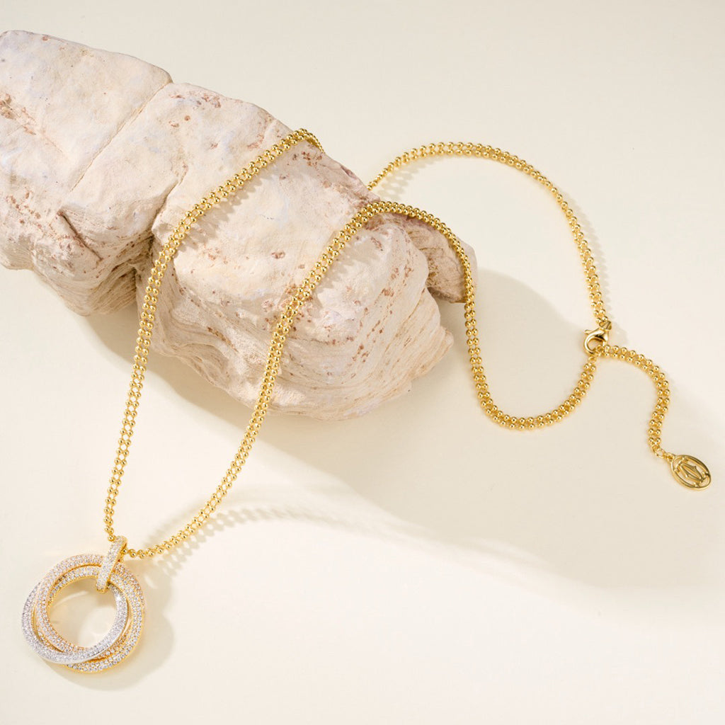 [Elite]TRINITY LARGE FULL DIAMOND  NECKLACE