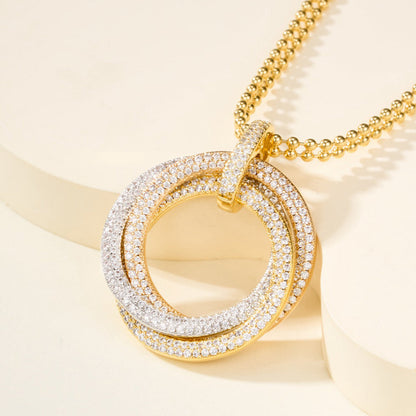 [Elite]TRINITY LARGE FULL DIAMOND  NECKLACE
