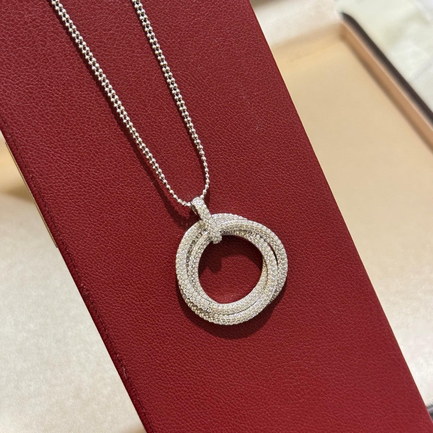 [Elite]TRINITY LARGE FULL DIAMOND  NECKLACE