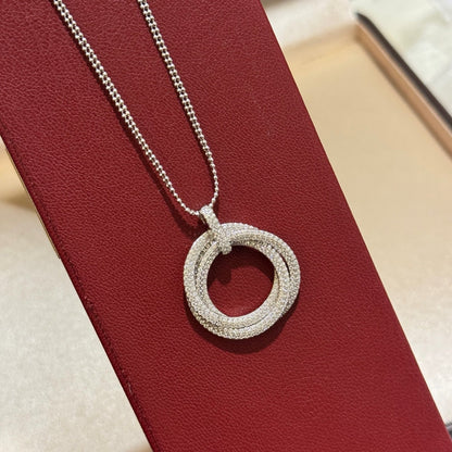 [Elite]TRINITY LARGE FULL DIAMOND  NECKLACE