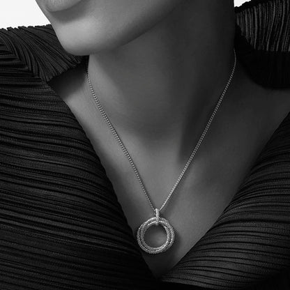[Elite]TRINITY LARGE FULL DIAMOND  NECKLACE