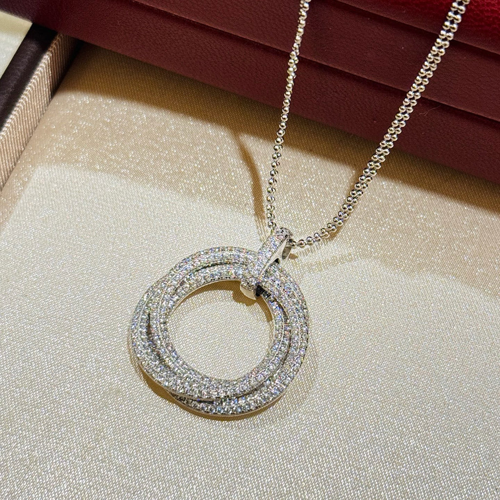 [Elite]TRINITY LARGE FULL DIAMOND  NECKLACE